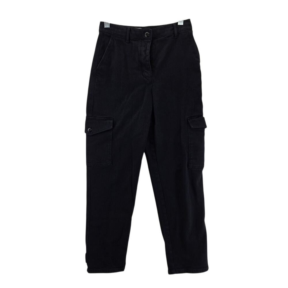 Aritzia‎ Wilfred Free Cargo Pants Womens 8 Black High Rise Straight Leg Cropped
